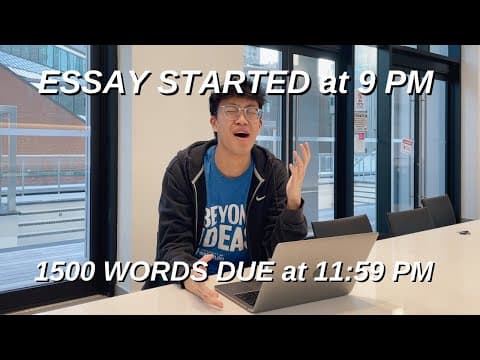 WRITING a 1500 WORD ESSAY in 3 HOURS | how to write a PAPER in ONE NIGHT study vlog + essay crisis