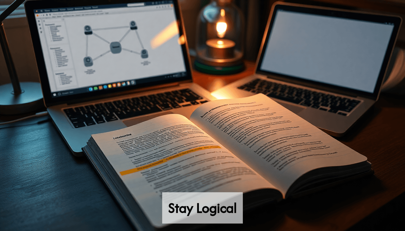 Notebook with notes on logical writing