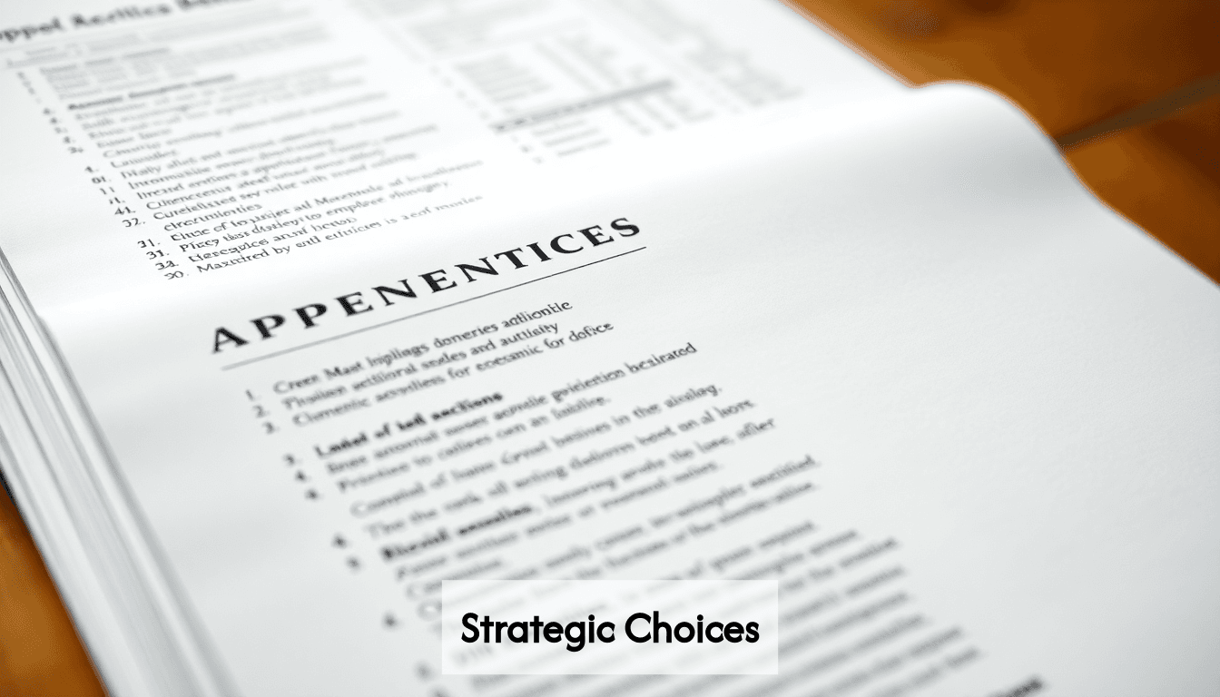 Organized appendices in research