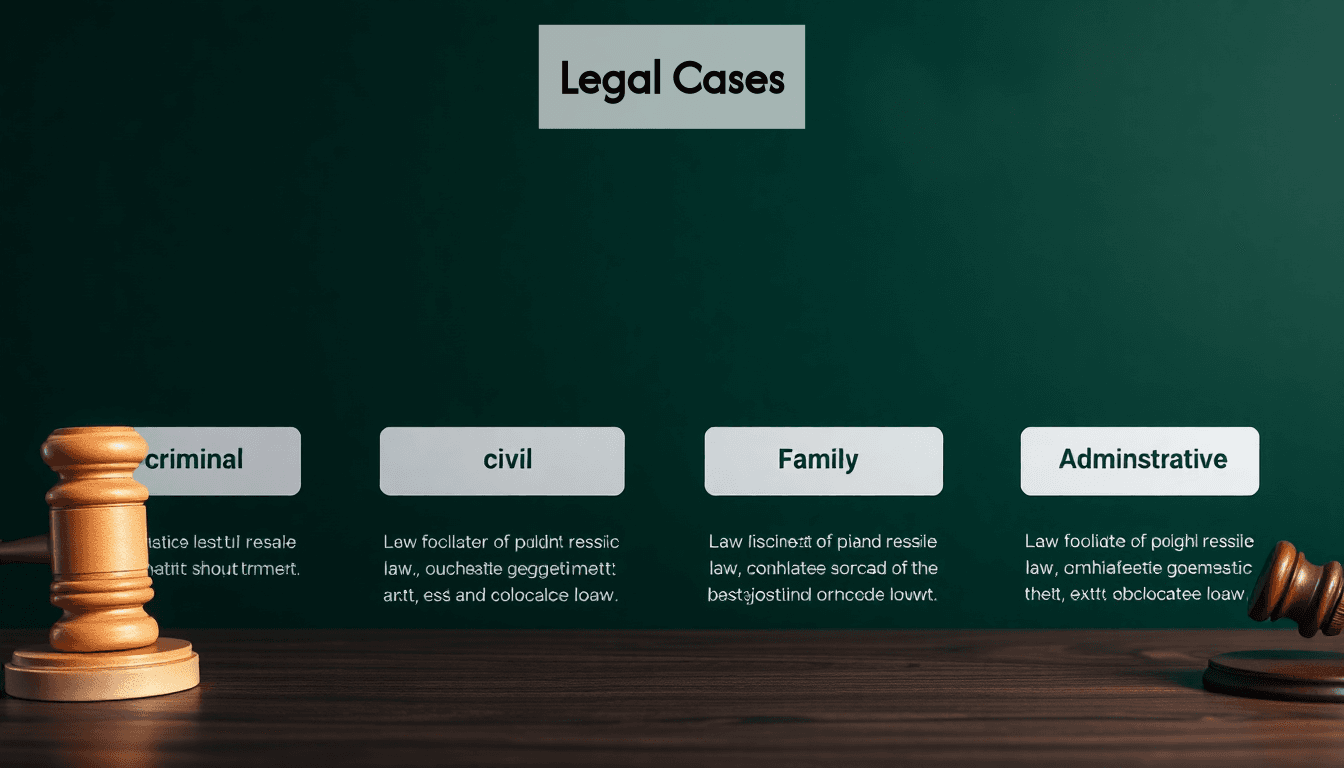 Overview of various types of legal cases.