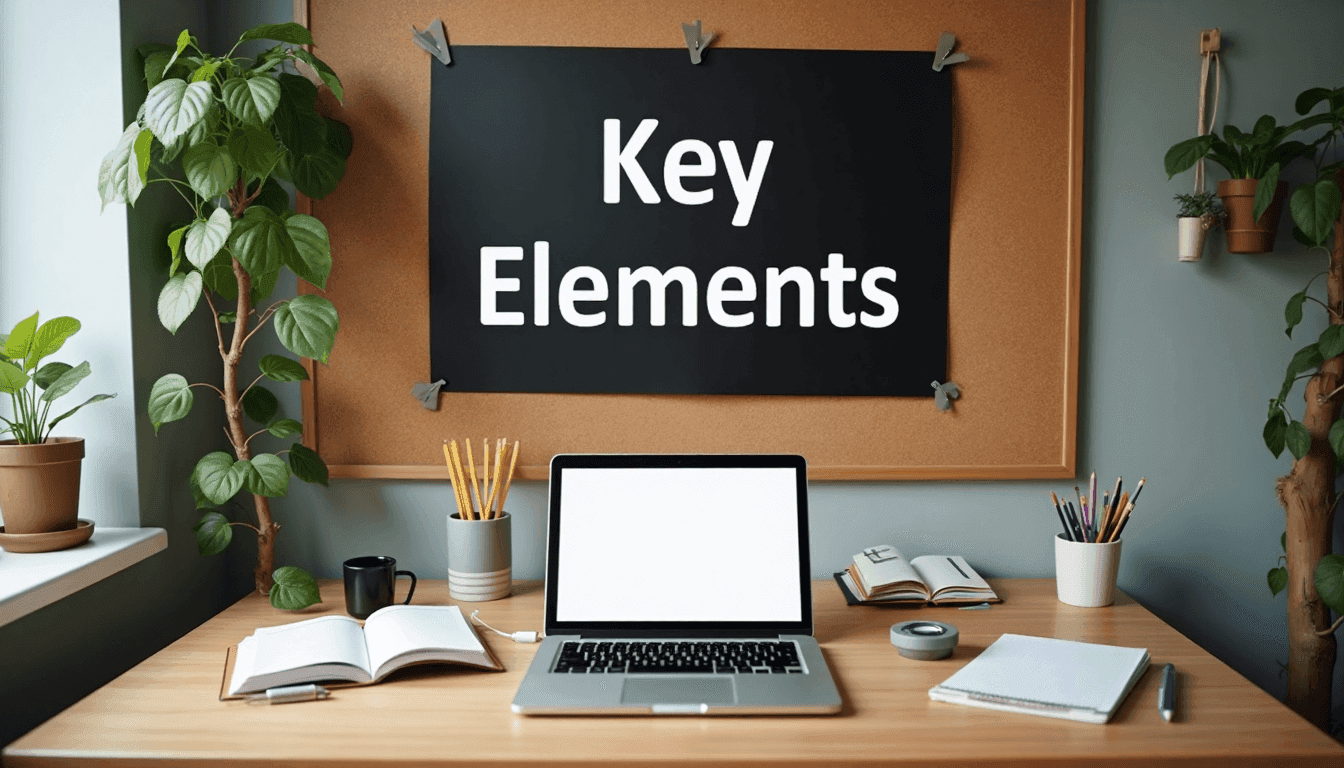 Home desk with laptop and essay formatting details