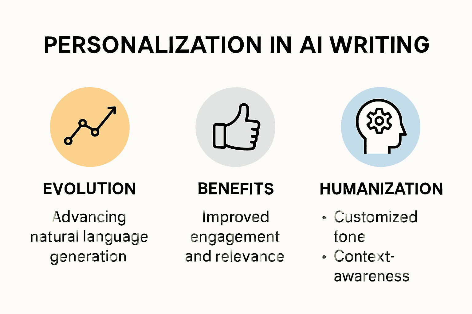 Infographic summary of personalization in AI writing trends and practices