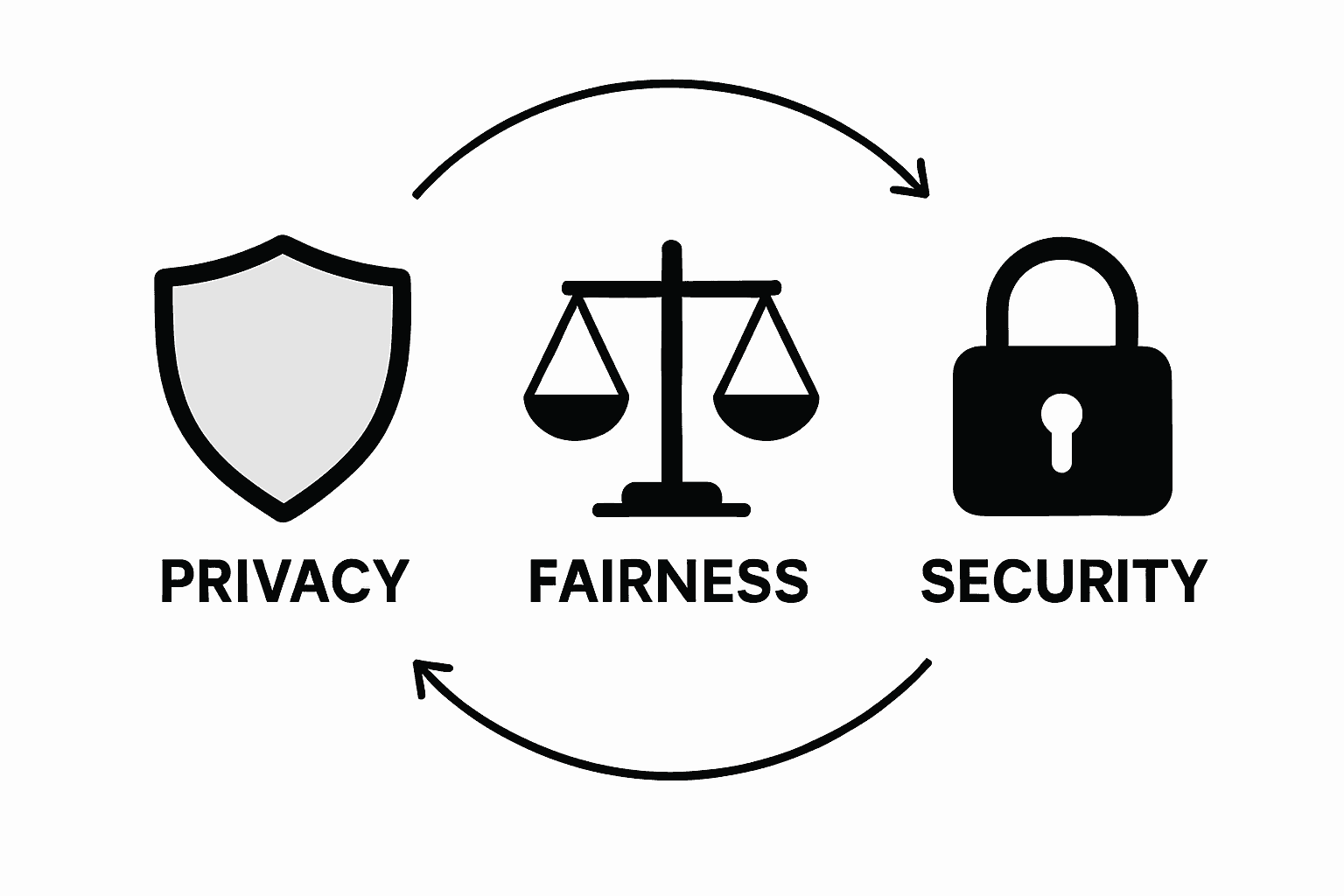 Infographic showing AI ethics in education