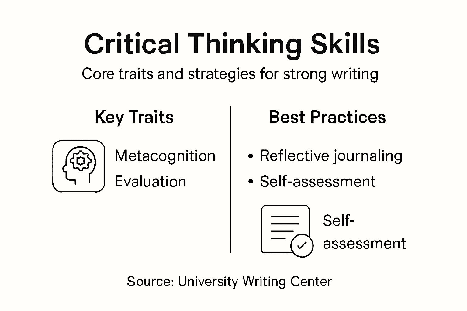 Infographic outlining critical thinking skills