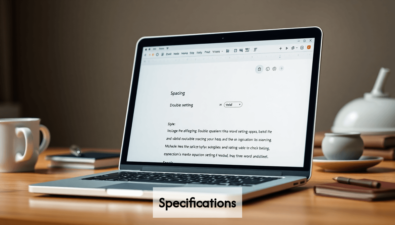 Image showing document setup for double spacing